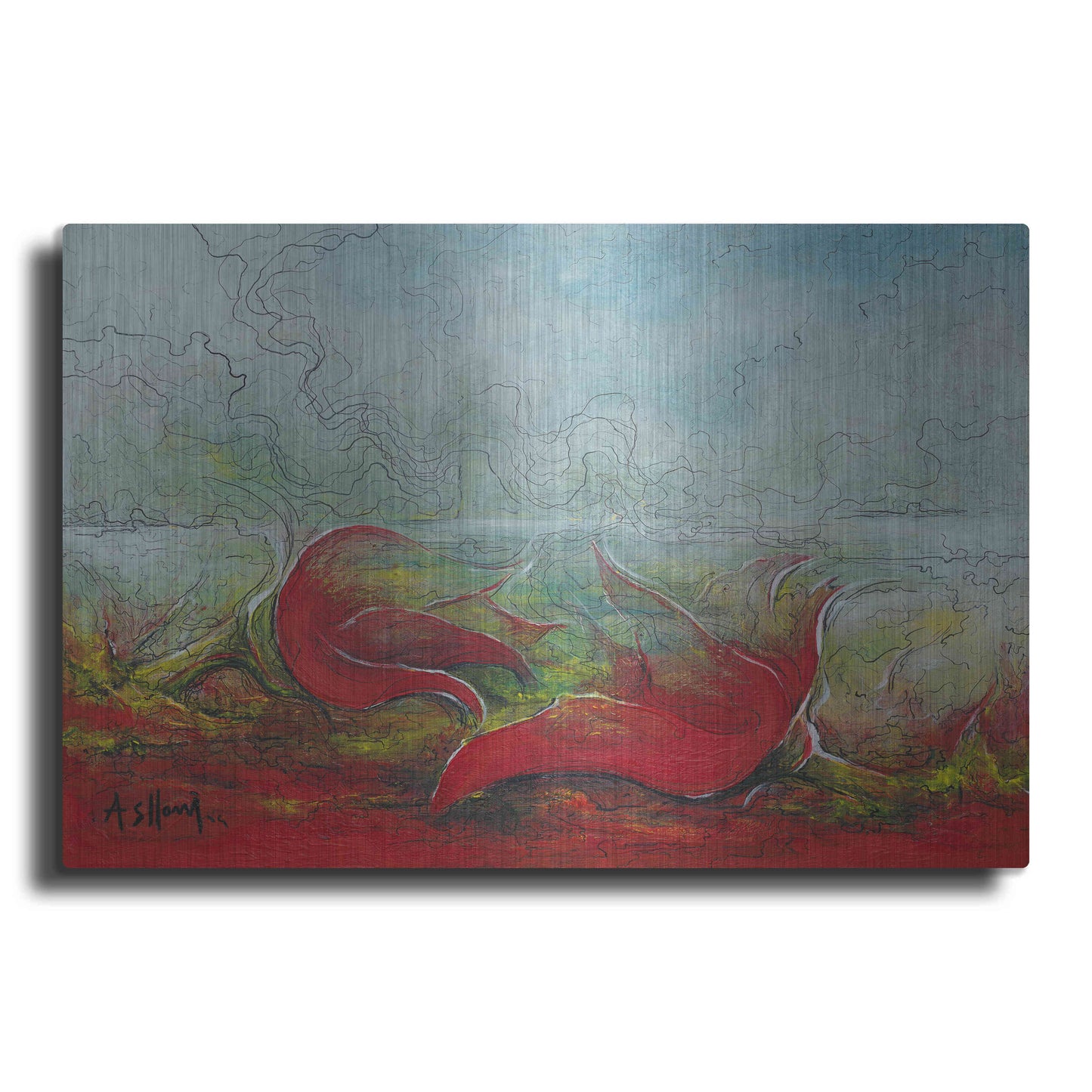 Luxe Metal Art 'Flower Love' by Samedin Asllani, Metal Wall Art