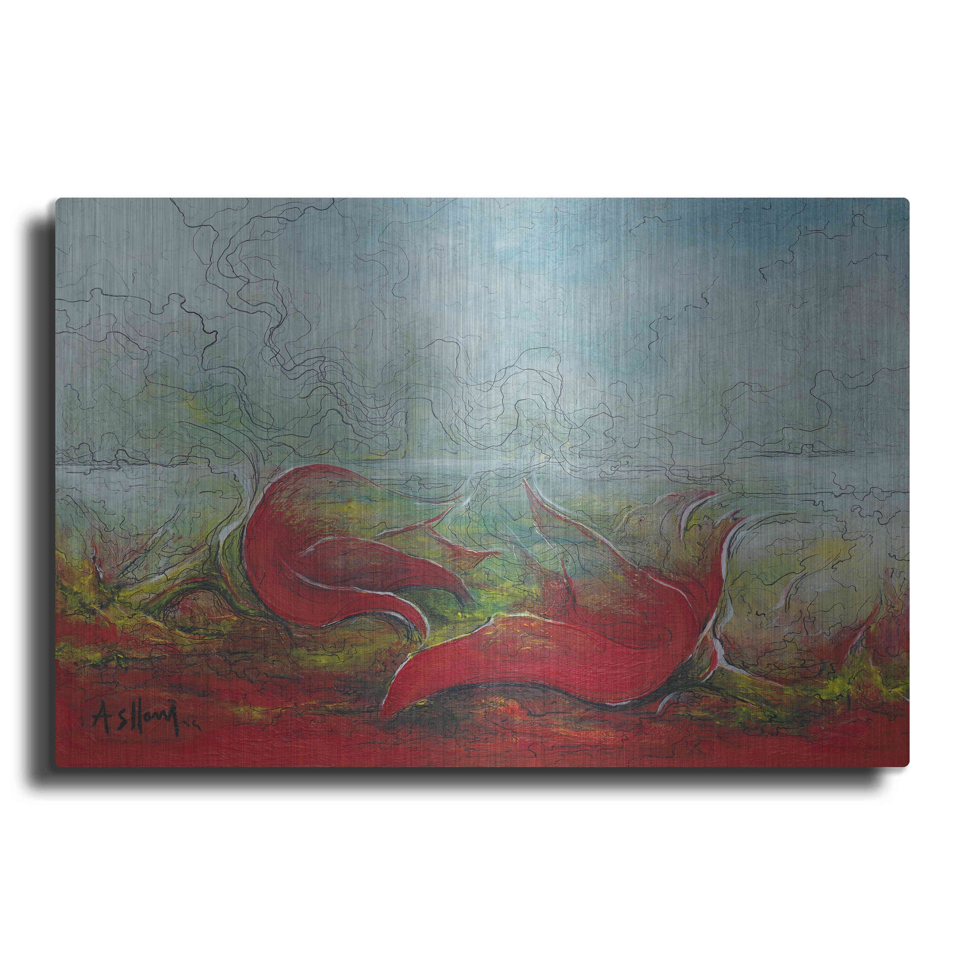 Luxe Metal Art 'Flower Love' by Samedin Asllani, Metal Wall Art