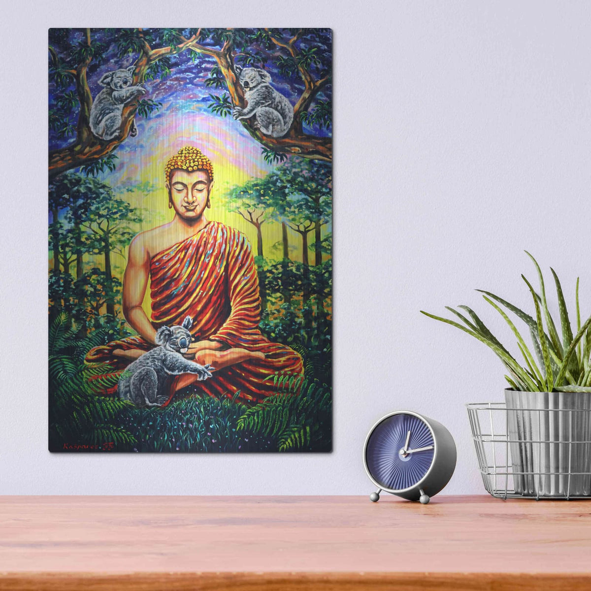 'Buddha Koala' by Jan Kasparec – Metal Wall Art, 12x16 room view