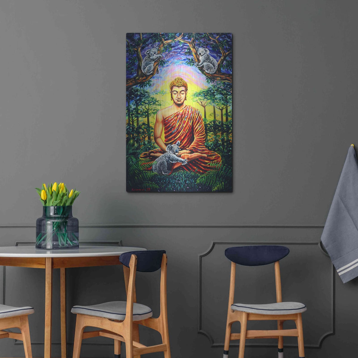 'Buddha Koala' by Jan Kasparec – Metal Wall Art, 24x36 room view