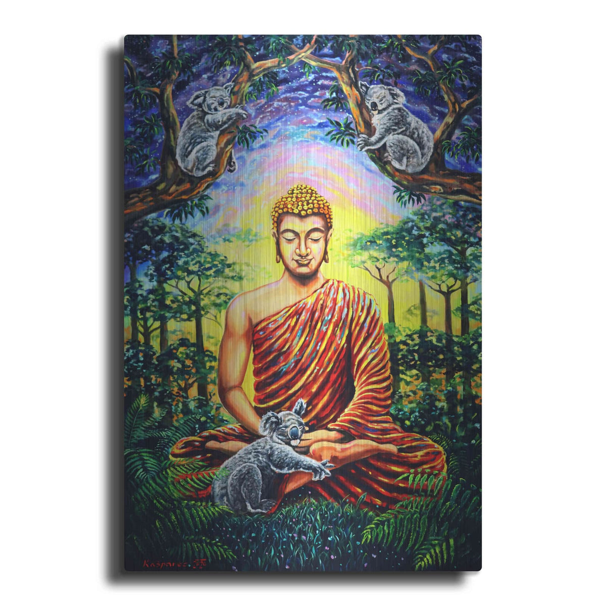 'Buddha Koala' by Jan Kasparec – Metal Wall Art
