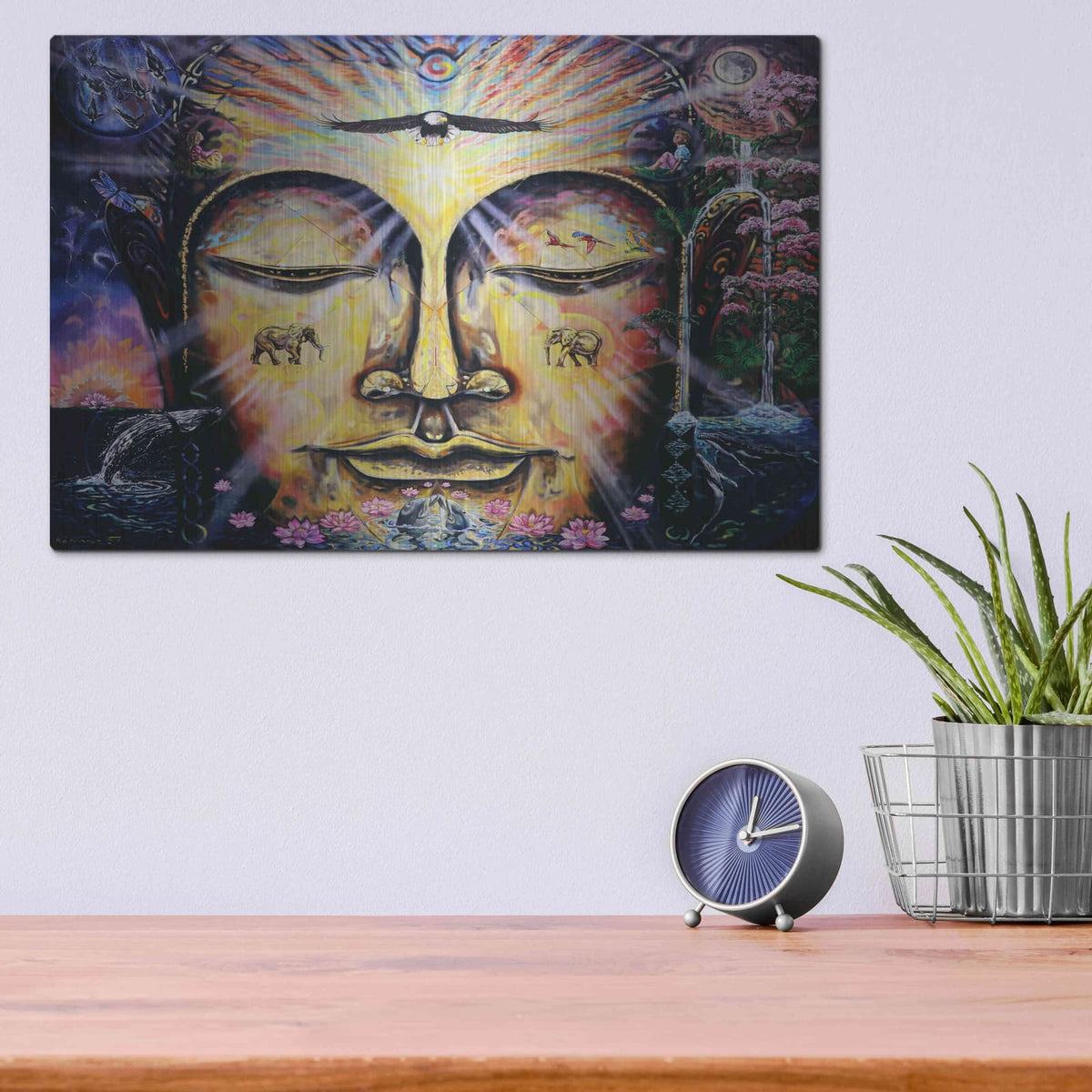 'Buddha Elephant' by Jan Kasparec – Metal Wall Art, 16x12 room view