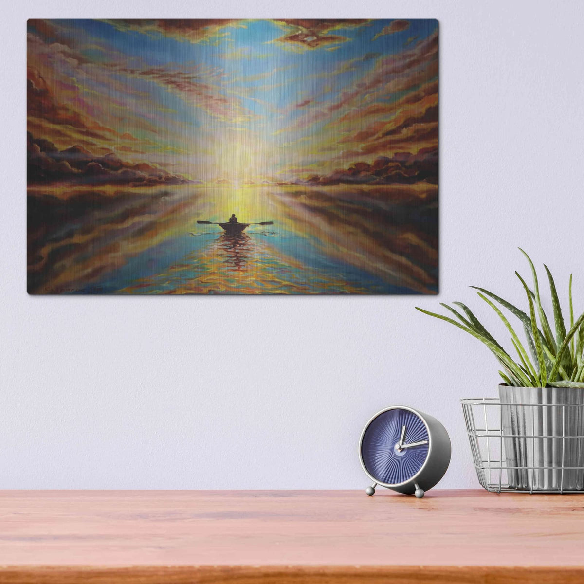 'Boat Sunset' by Jan Kasparec – Metal Wall Art, 16x12 room view