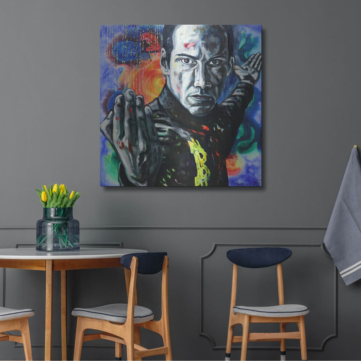 'Bitcoin Warrior' by Jan Kasparec – Metal Wall Art, 36x36 room view