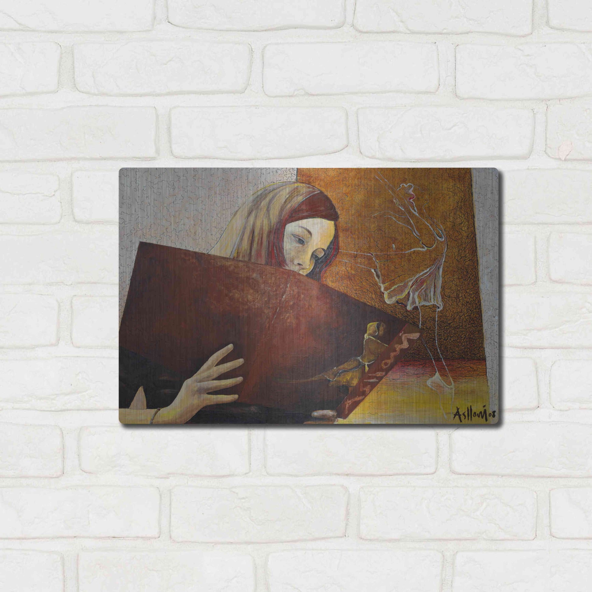 Luxe Metal Art 'The Viewer' by Samedin Asllani, Metal Wall Art,16x12