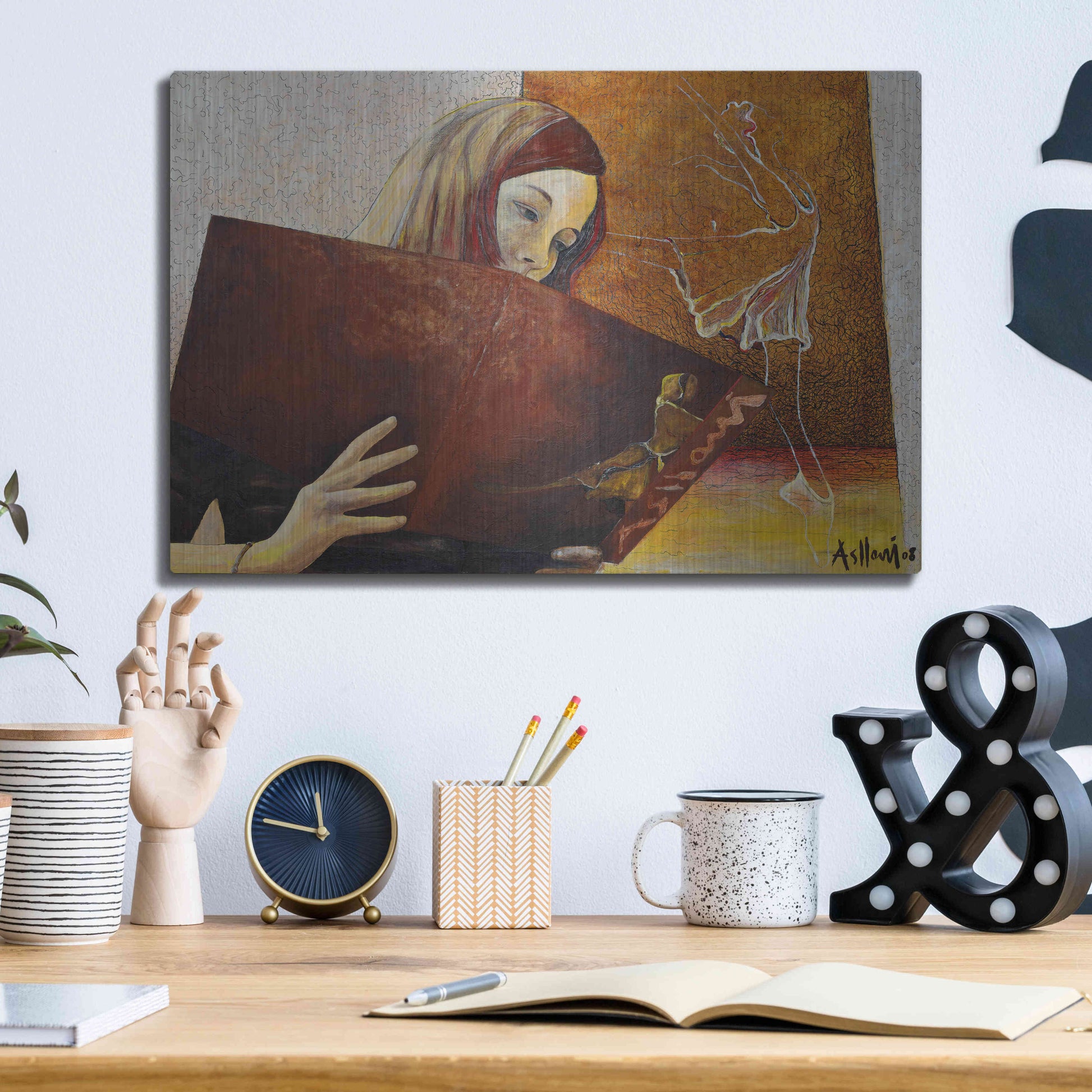 Luxe Metal Art 'The Viewer' by Samedin Asllani, Metal Wall Art,16x12