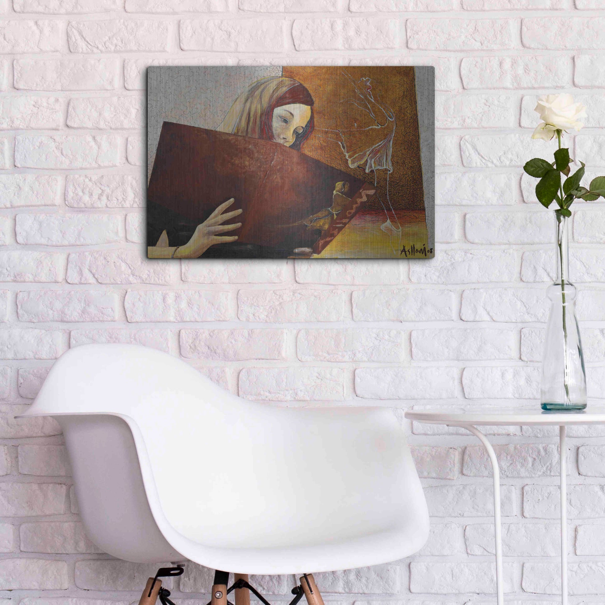 Luxe Metal Art 'The Viewer' by Samedin Asllani, Metal Wall Art,24x16