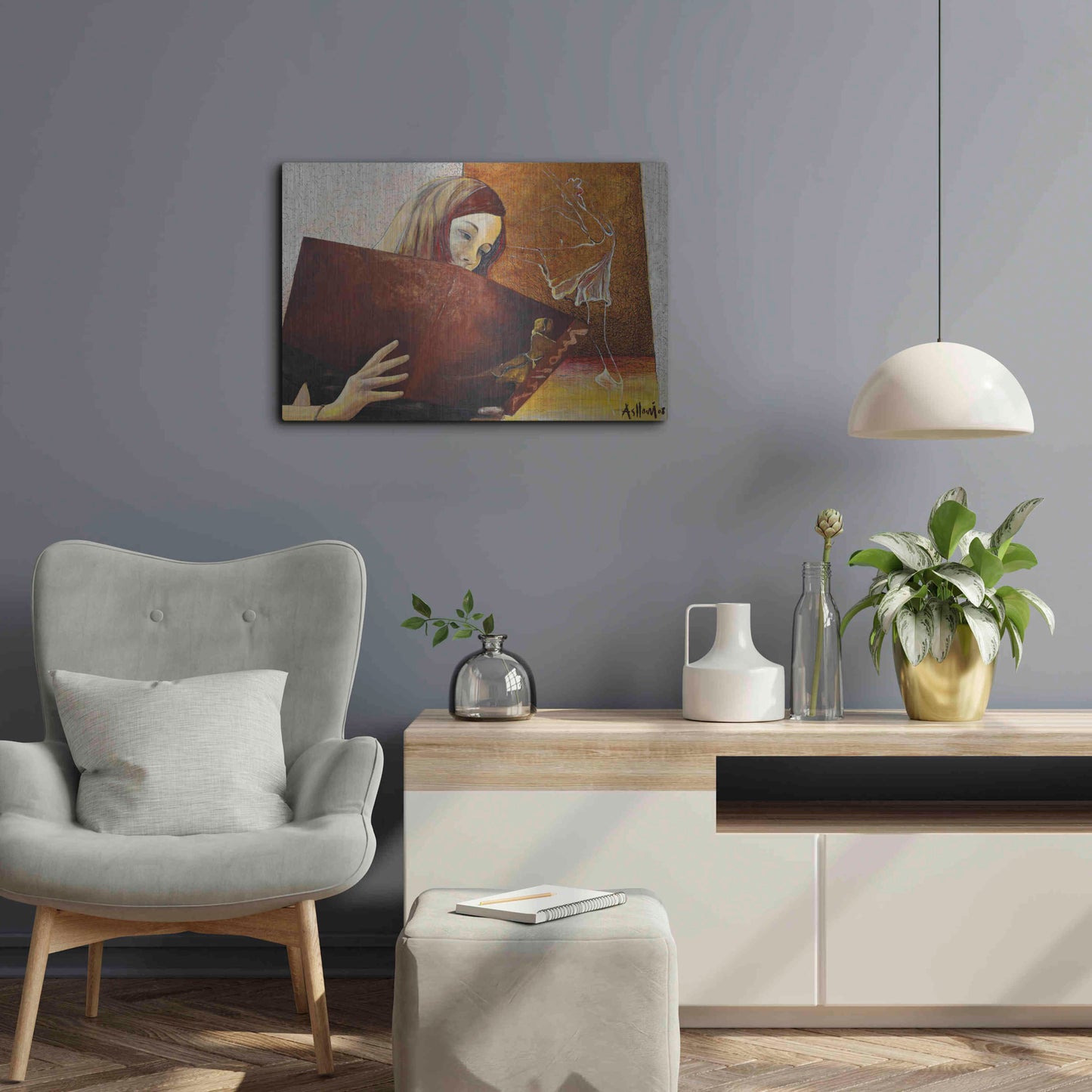 Luxe Metal Art 'The Viewer' by Samedin Asllani, Metal Wall Art,24x16