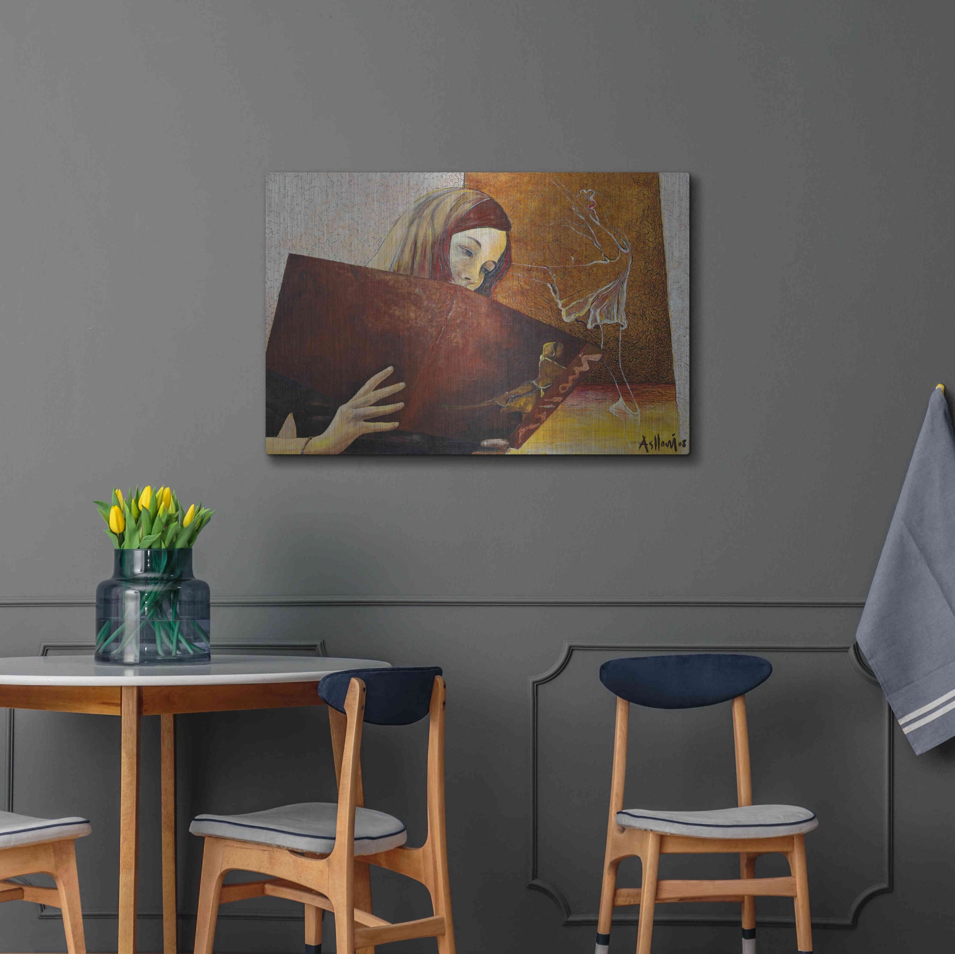 Luxe Metal Art 'The Viewer' by Samedin Asllani, Metal Wall Art,36x24