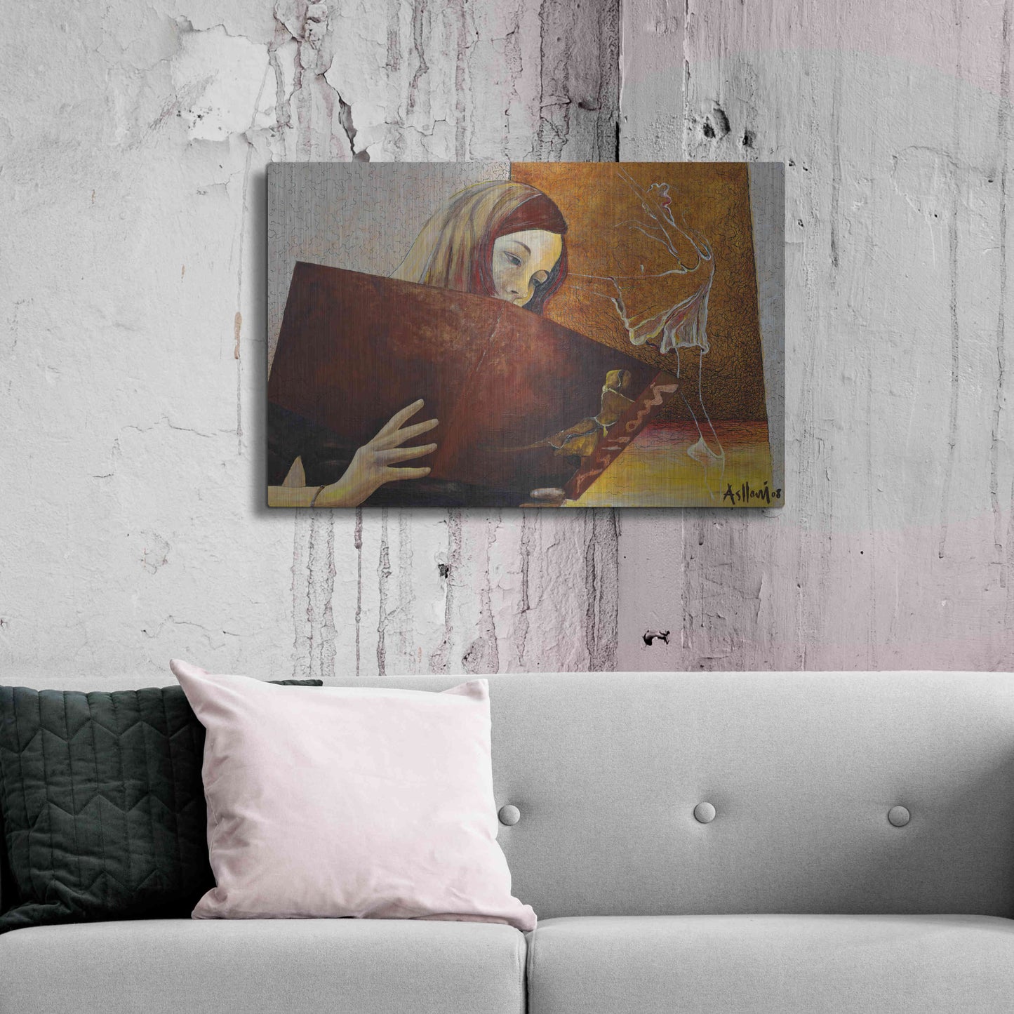 Luxe Metal Art 'The Viewer' by Samedin Asllani, Metal Wall Art,36x24