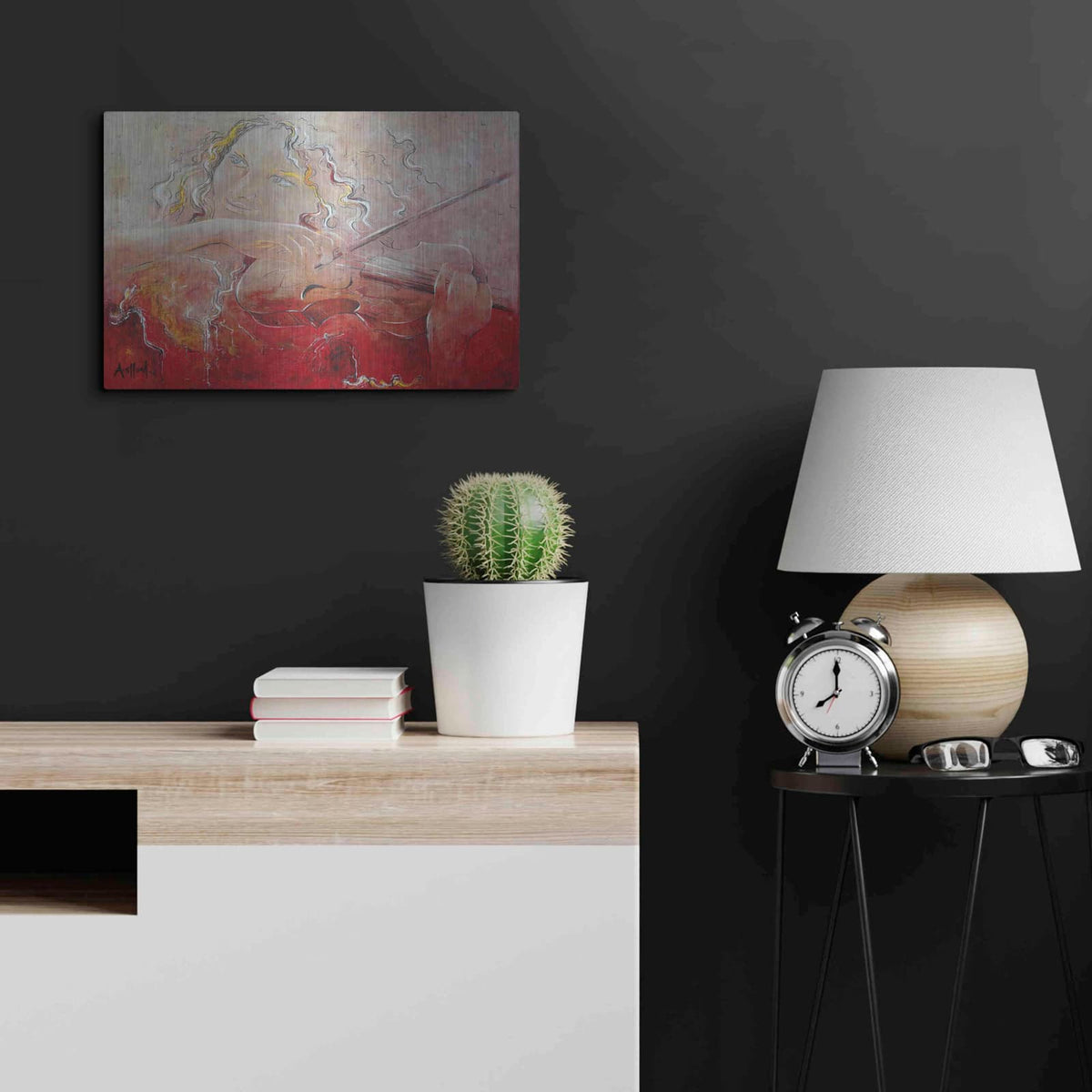 'Violinist' by Samedin Asllani – Metal Wall Art, 24x16 room view