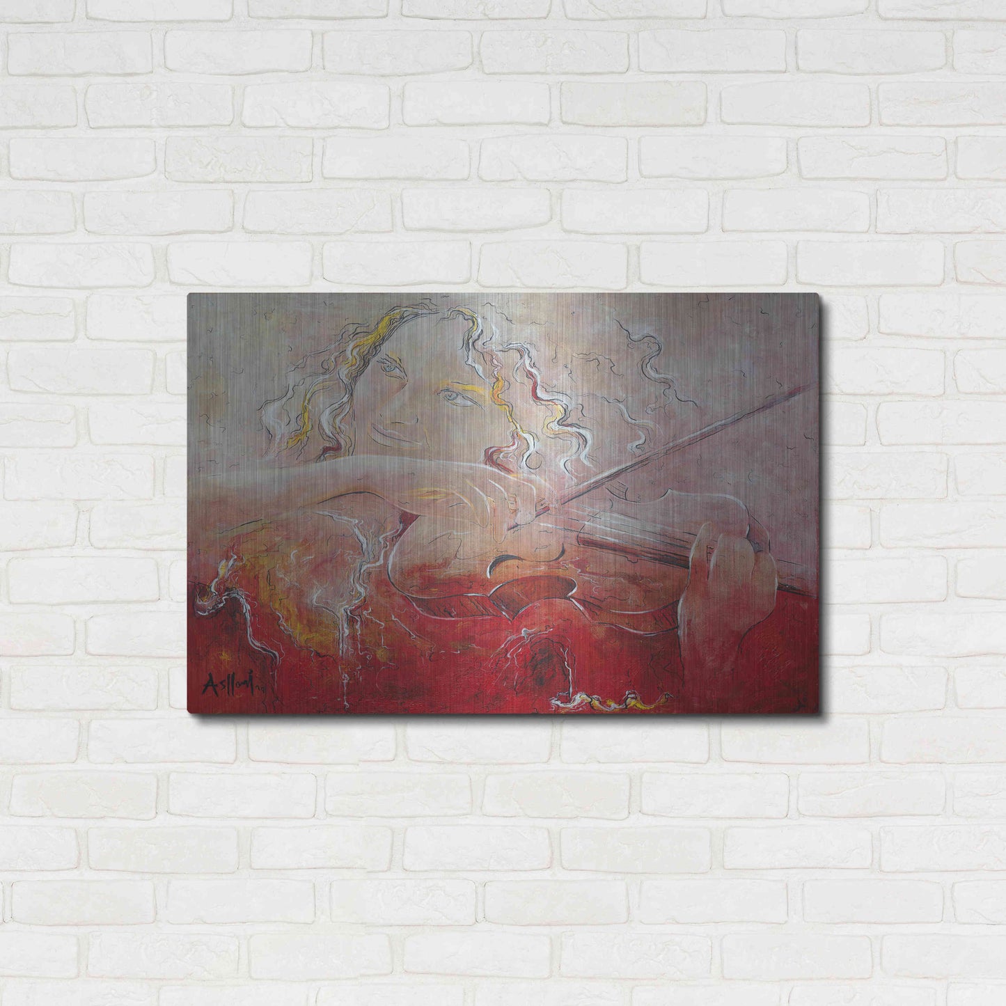 Luxe Metal Art 'Violinist' by Samedin Asllani, Metal Wall Art,36x24