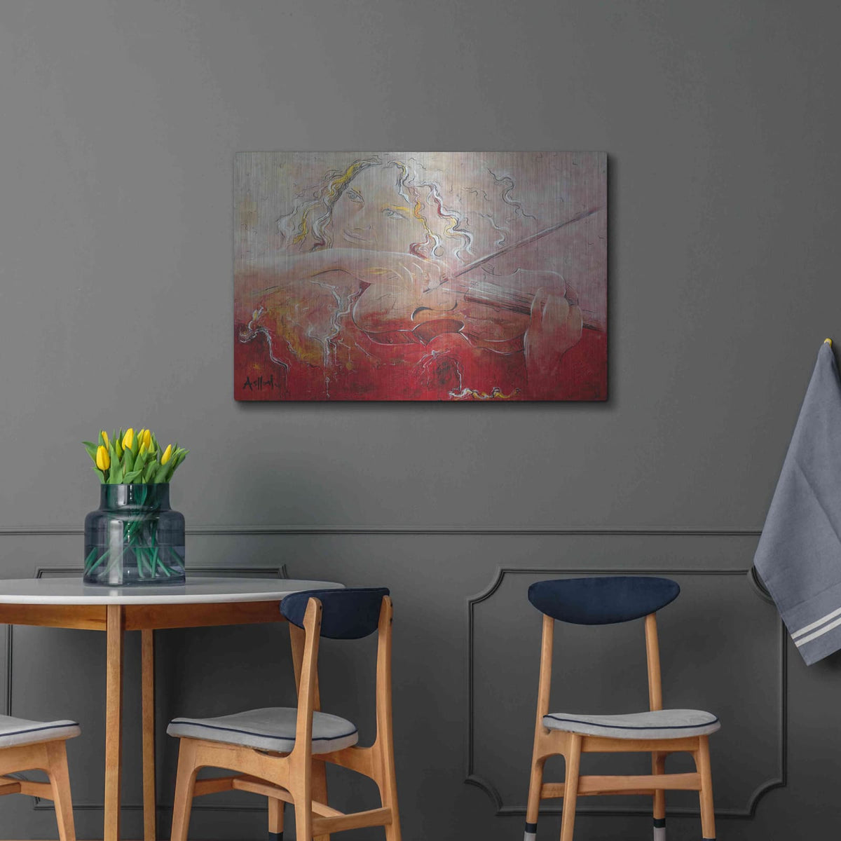 'Violinist' by Samedin Asllani – Metal Wall Art, 36x24 room view