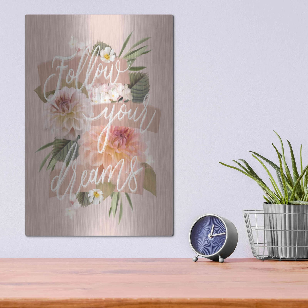 'Follow Your Dreams' by House Fenway – Metal Wall Art, 12x16 room view
