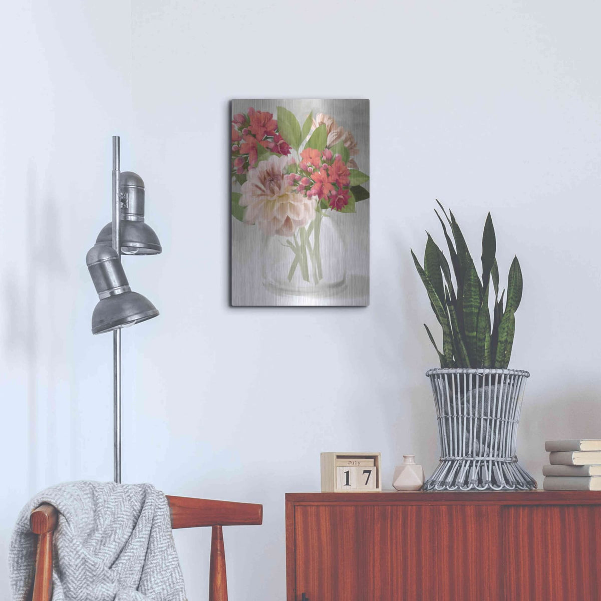 'Dahlia Bouquet' by House Fenway – Metal Wall Art, 16x24 room view