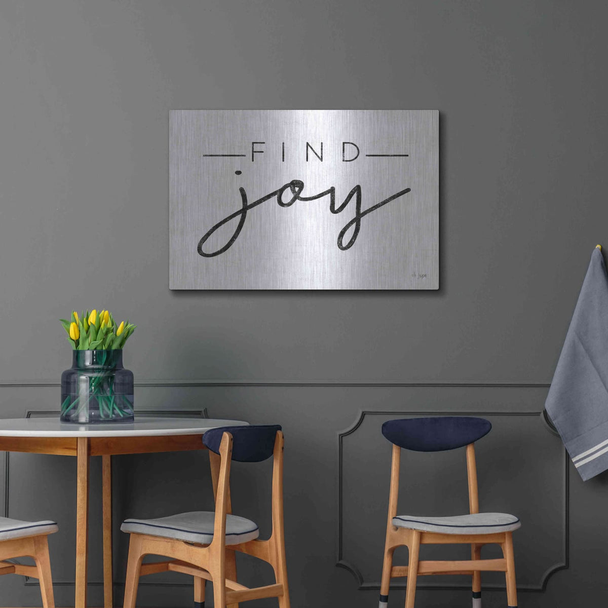 'Find Joy' by Jaxn Blvd – Metal Wall Art, 36x24 room view