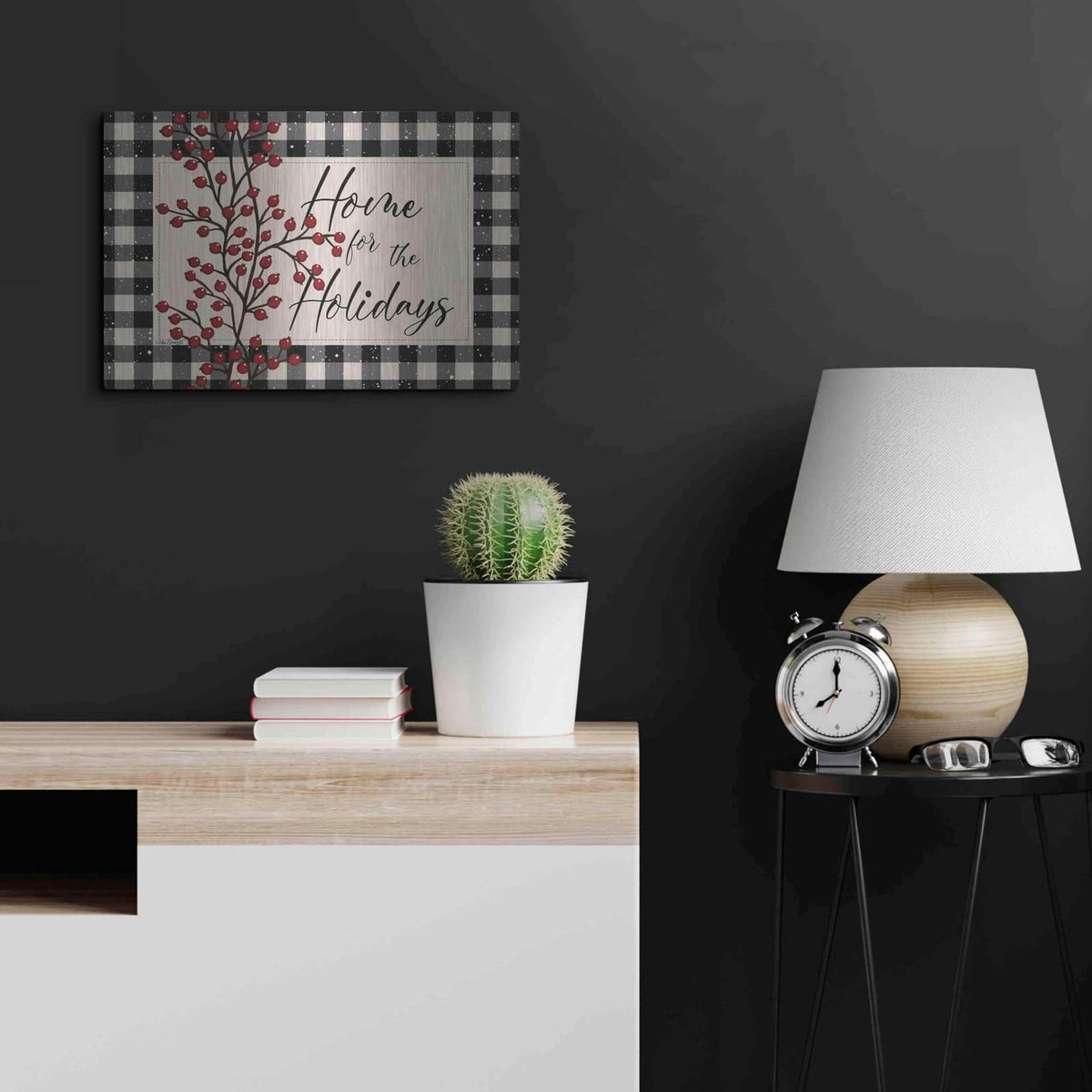 'Home for the Holidays with Berries' by Linda Spivey – Metal Wall Art, 24x16 room view