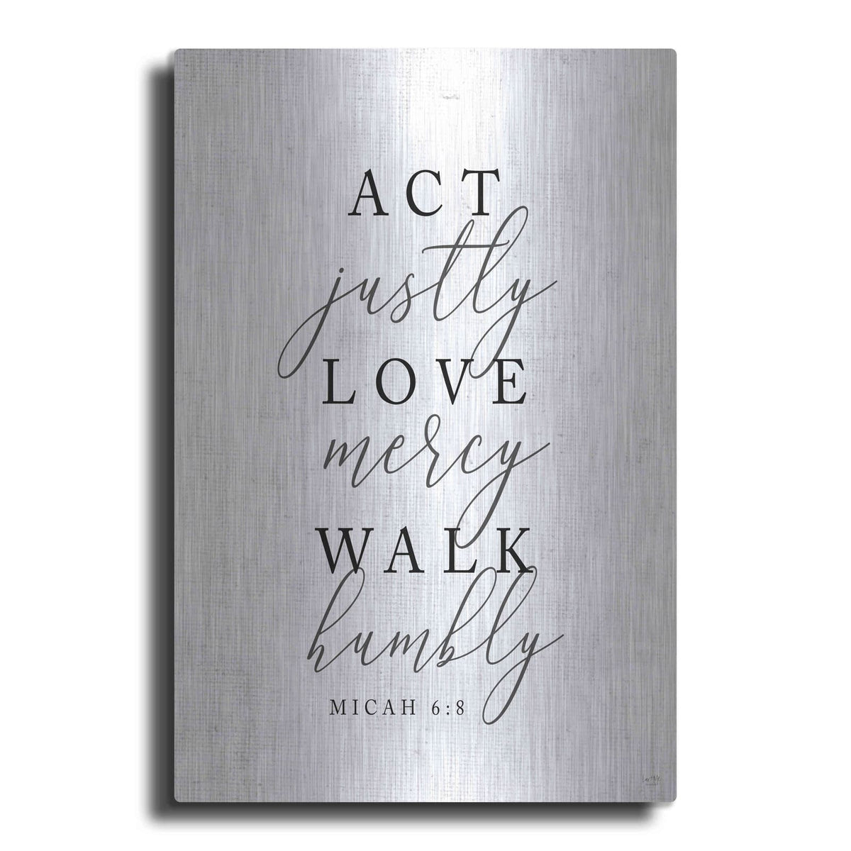 'Act Justly' by Lux + Me – Metal Wall Art