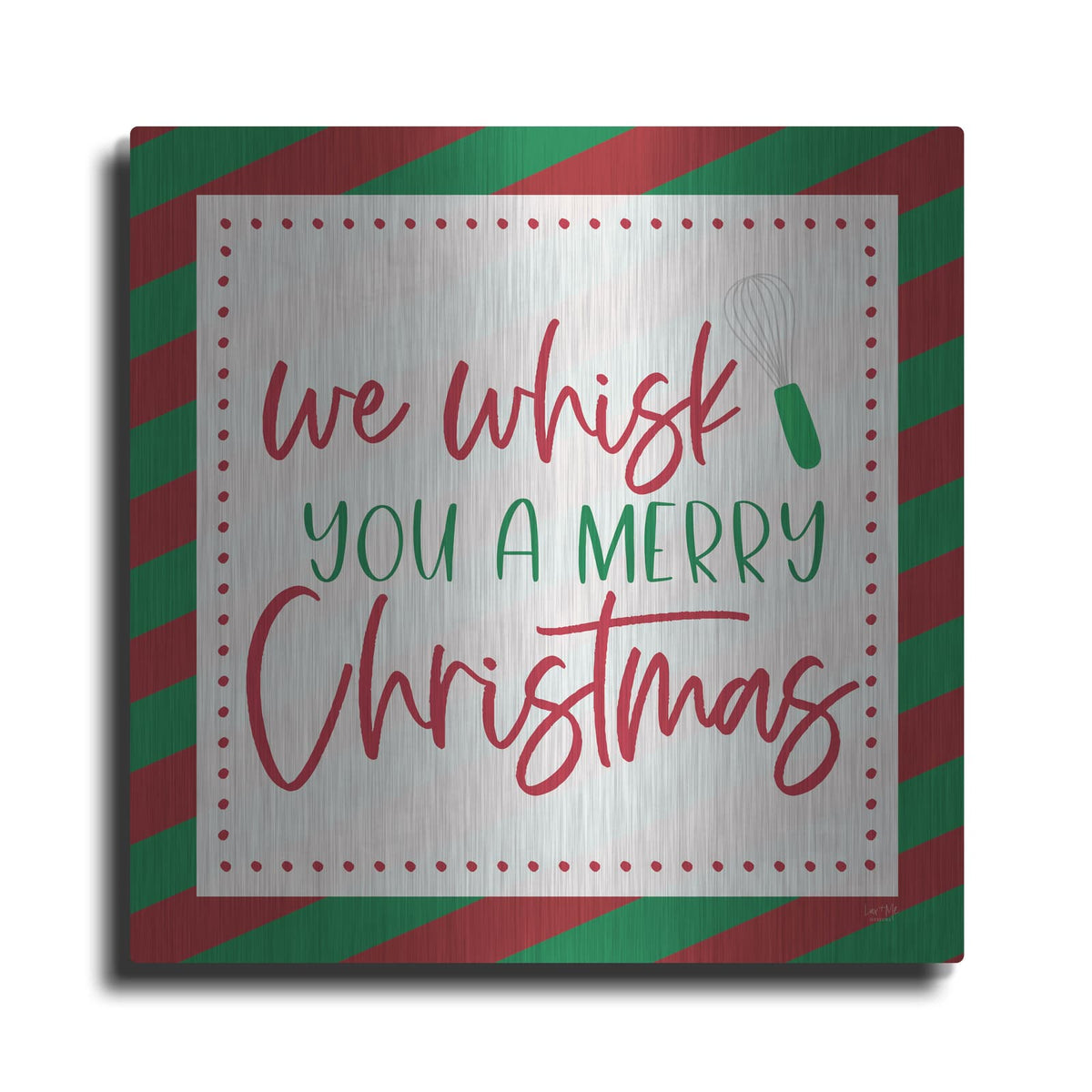 'We Wisk You a Merry Christmas' by Lux + Me – Metal Wall Art