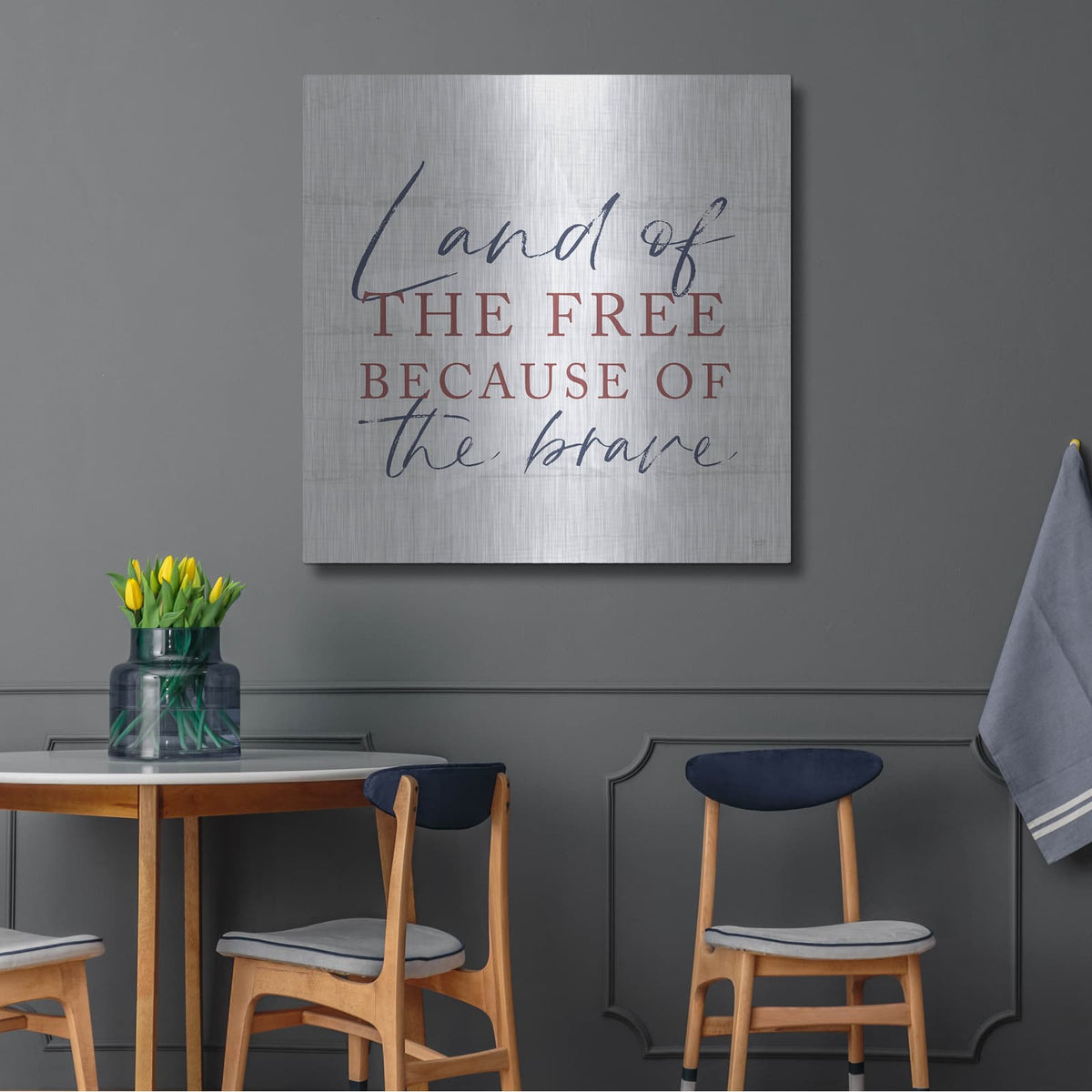 'Land of the Free' by Lux + Me – Metal Wall Art, 36x36 room view