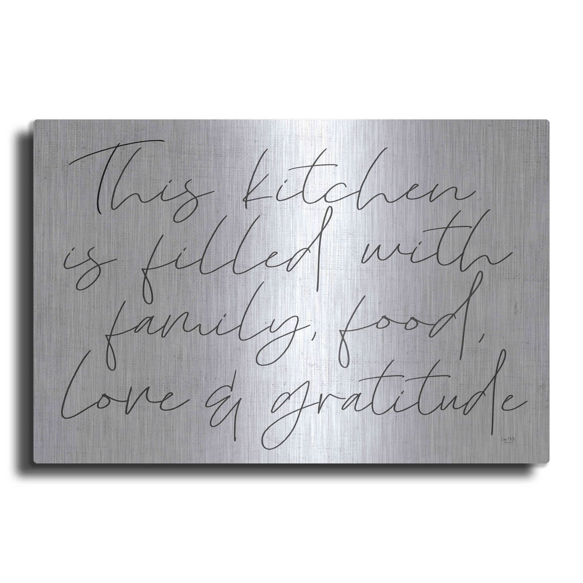 'Family, Food, Love and Gratitude' by Lux + Me – Metal Wall Art