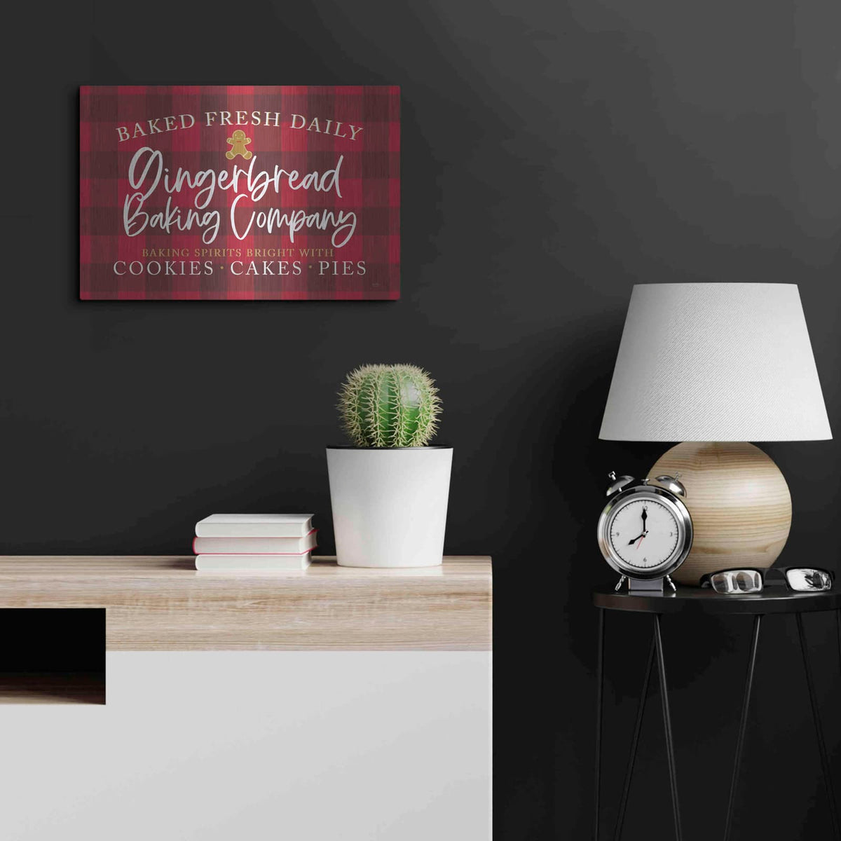 'Gingerbread Baking Company' by Lux + Me – Metal Wall Art, 24x16 room view