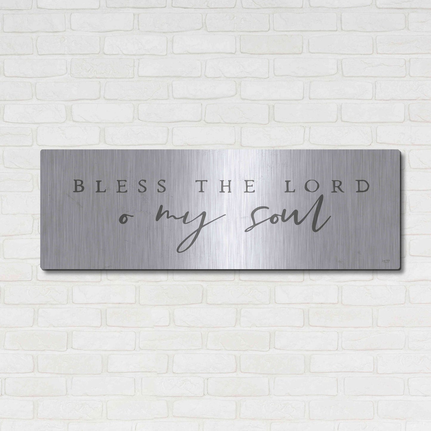 Luxe Metal Art 'Bless the Lord' by Lux + Me, Metal Wall Art,48x16