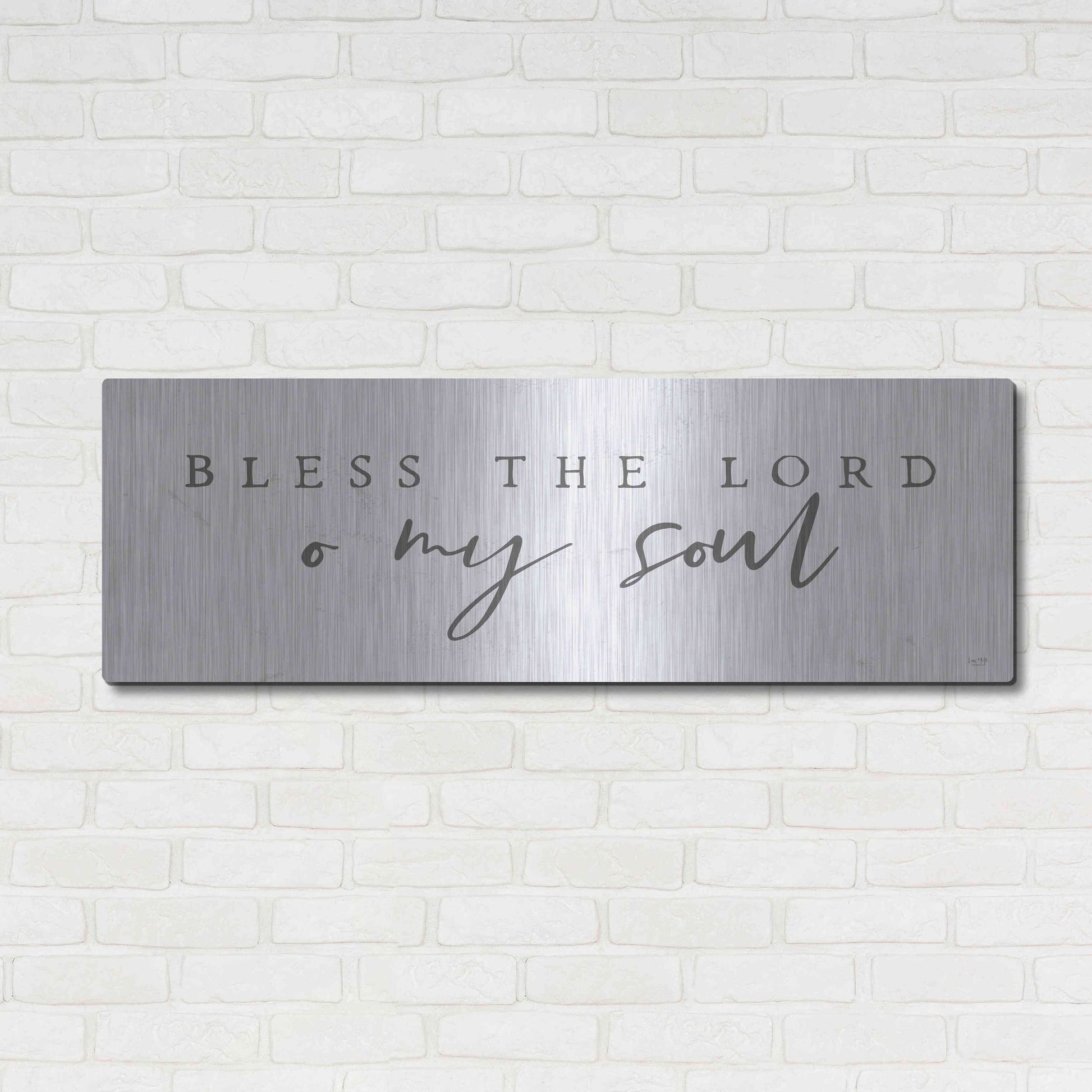 Luxe Metal Art 'Bless the Lord' by Lux + Me, Metal Wall Art,48x16