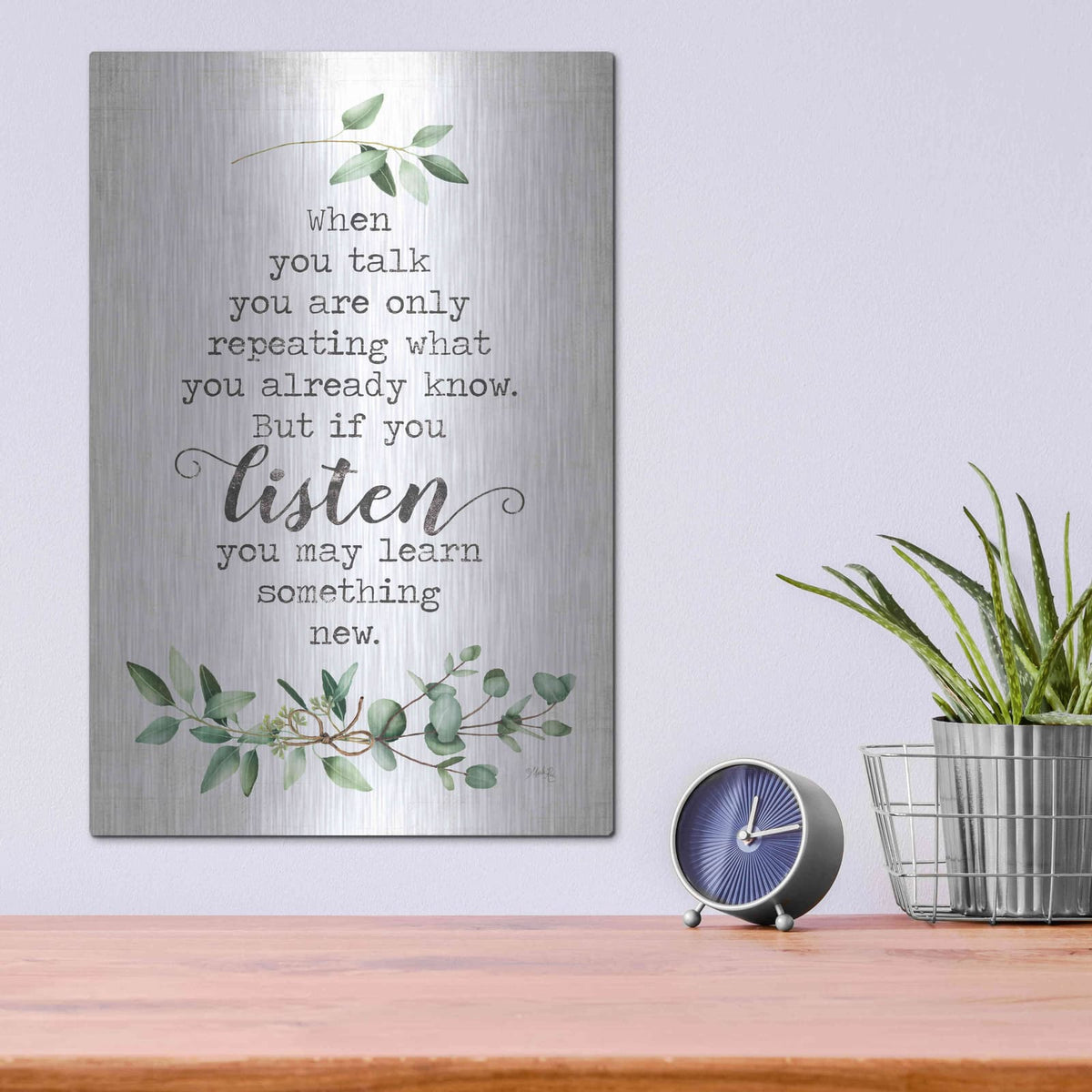 'Listen and Learn' by Marla Rae – Metal Wall Art, 12x16 room view
