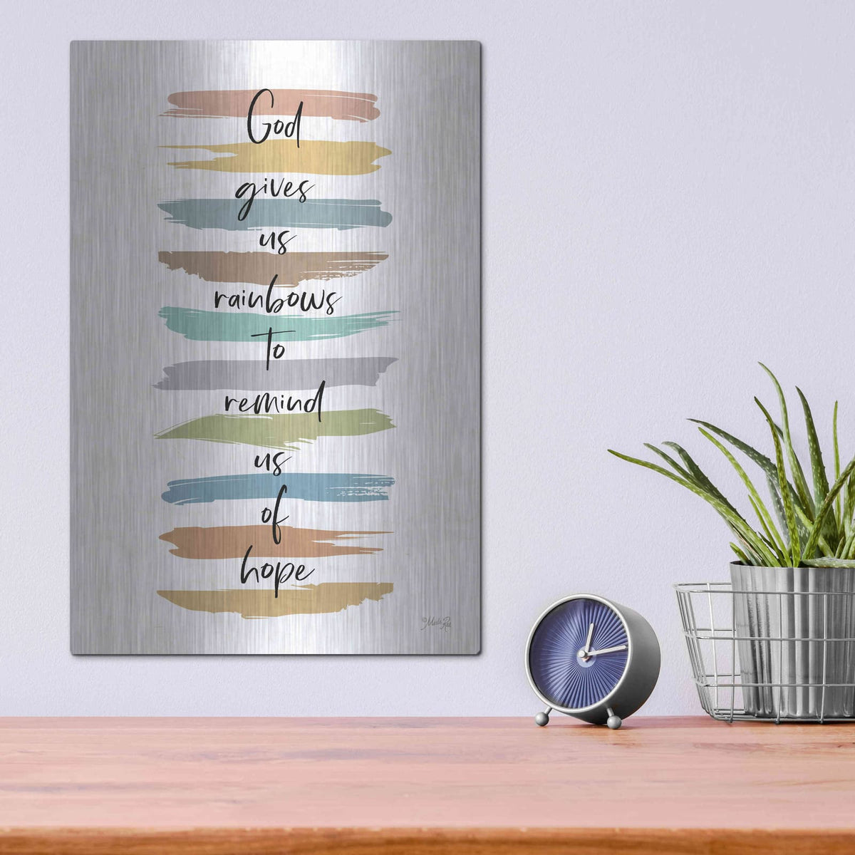 'God Give Us Rainbows' by Marla Rae – Metal Wall Art, 12x16 room view