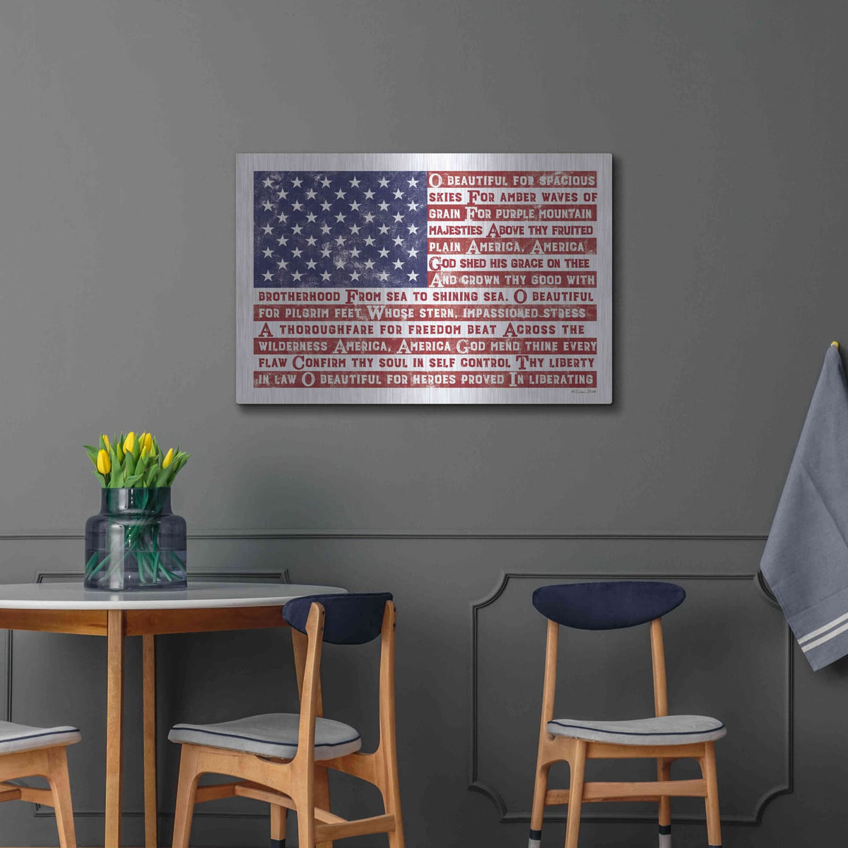 'America the Beautiful Flag' by Susan Ball – Metal Wall Art, 36x24 room view