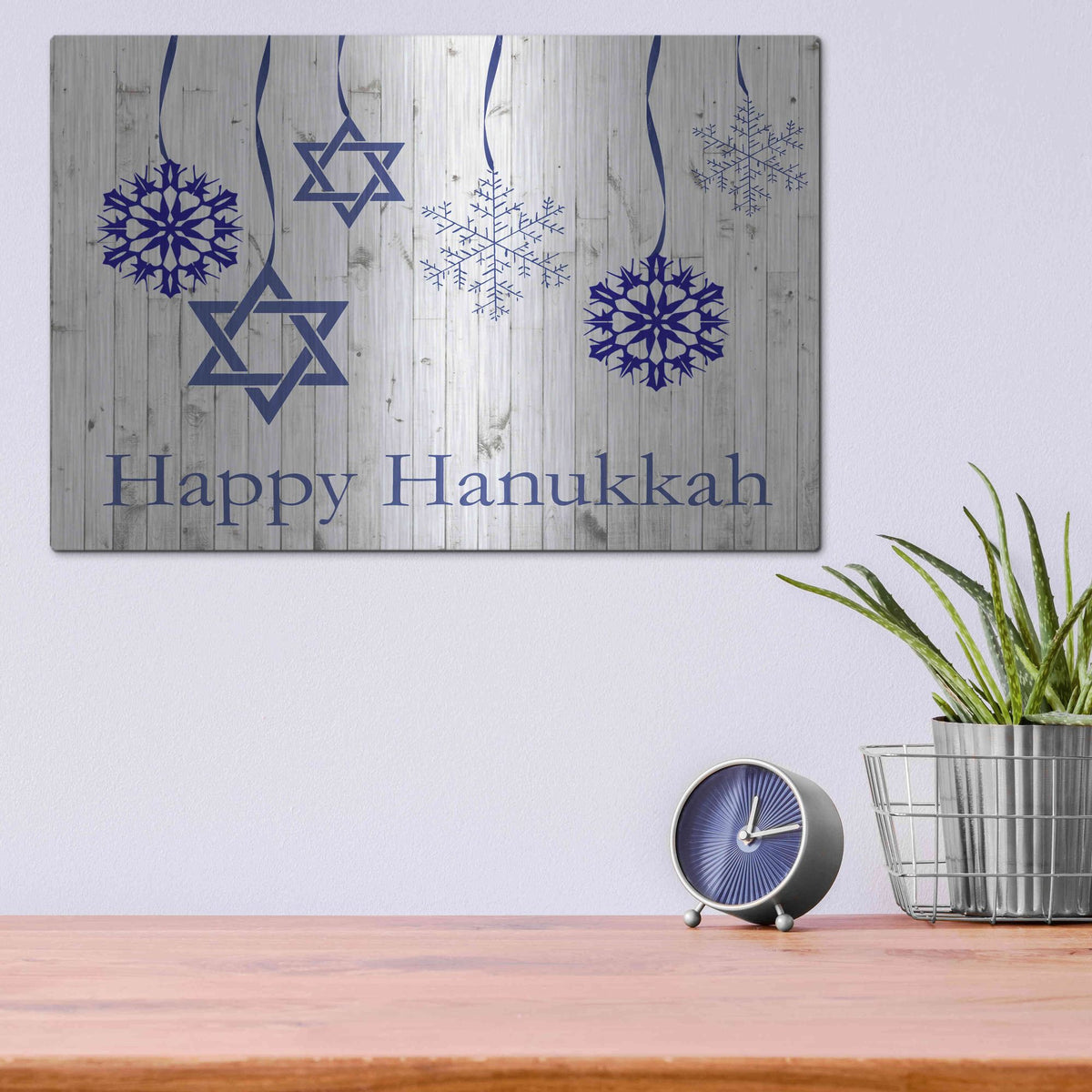 Luxe Metal Art 'Punny Hanukkah Collection A' by Alicia Ludwig, Metal Wall Art,16x12