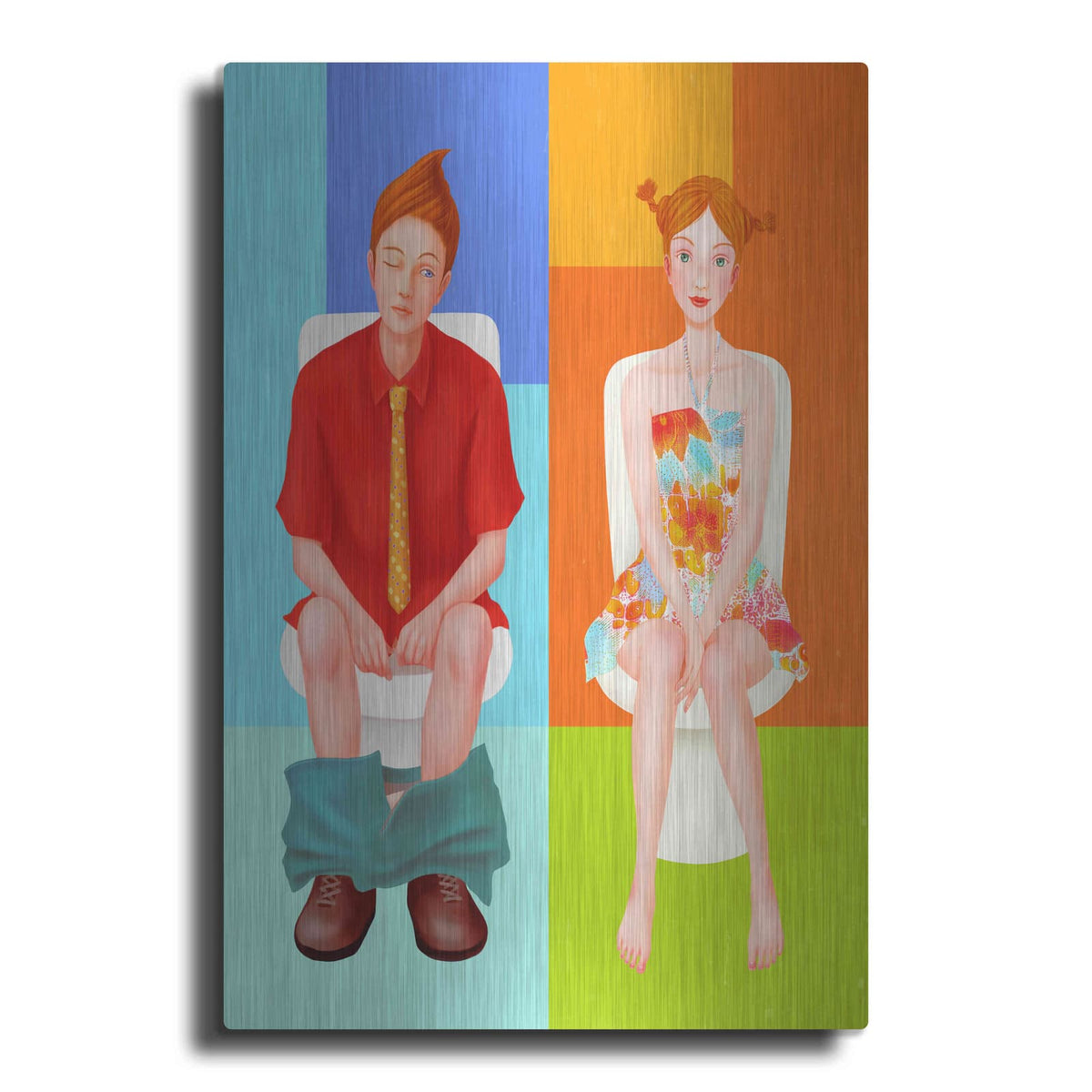 'Boy Meets Girl' by Sai Tamiya – Metal Wall Art