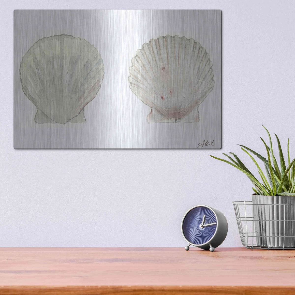 Luxe Metal Art 'Tidal Treasure IV' by Alicia Ludwig, Metal Wall Art,16x12