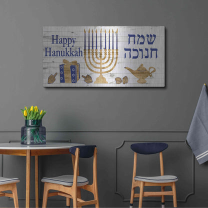 Luxe Metal Art 'Punny Hanukkah Collection H' by Alicia Ludwig, Metal Wall Art,48x24