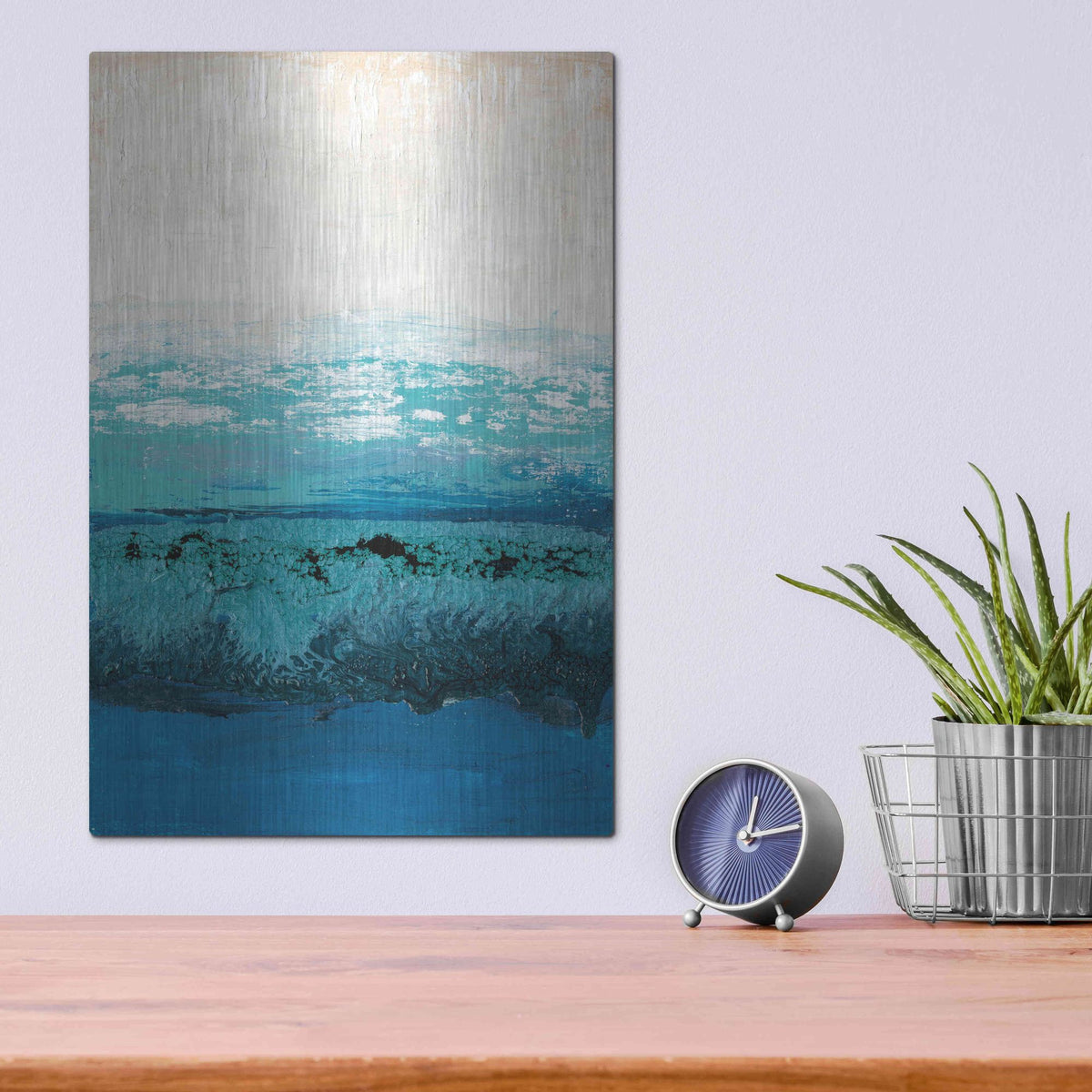 Luxe Metal Art 'Sapphire Cove II' by Alicia Ludwig, Metal Wall Art,12x16