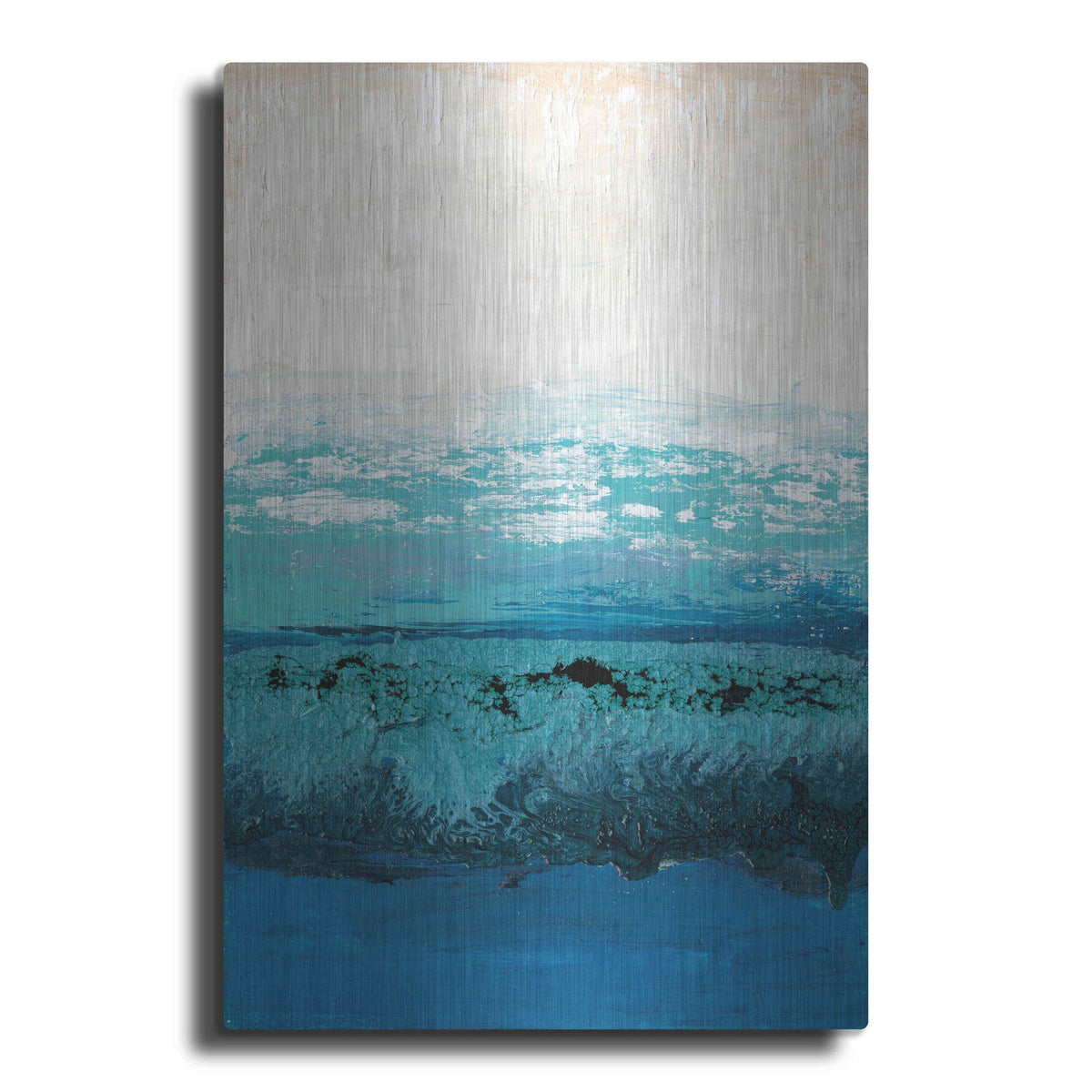 Luxe Metal Art 'Sapphire Cove II' by Alicia Ludwig, Metal Wall Art