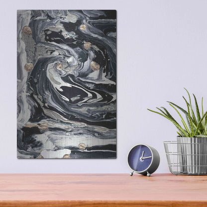 Luxe Metal Art 'Ebony and Ivory I' by Alicia Ludwig, Metal Wall Art,12x16