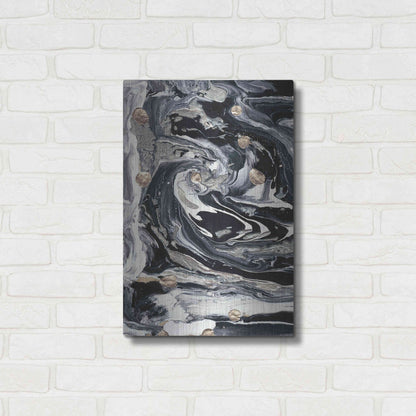 Luxe Metal Art 'Ebony and Ivory I' by Alicia Ludwig, Metal Wall Art,16x24