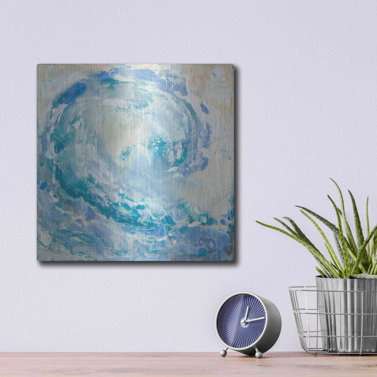 Luxe Metal Art 'Waikiki I' by Alicia Ludwig, Metal Wall Art,12x12