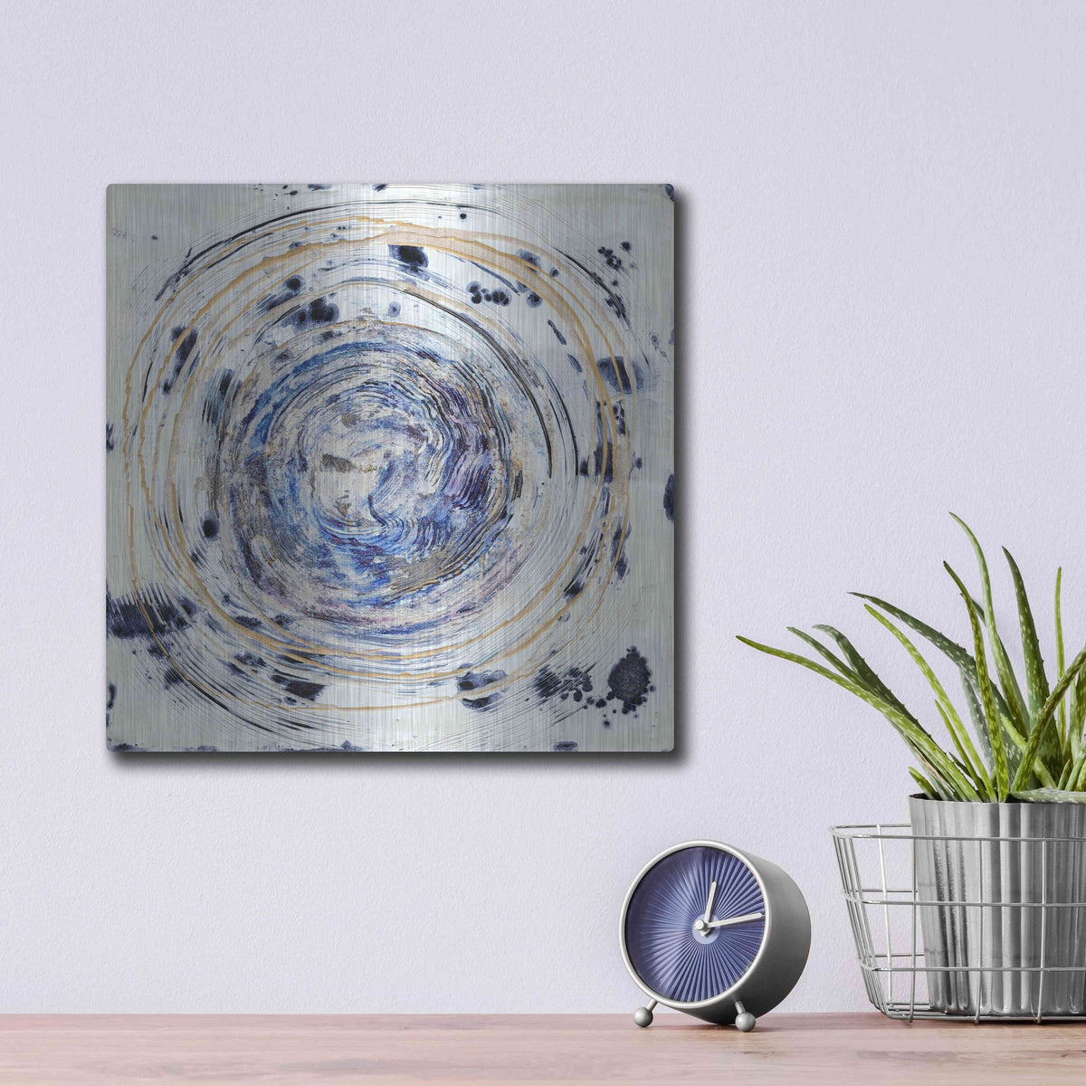 Luxe Metal Art 'Whorl I' by Alicia Ludwig, Metal Wall Art,12x12