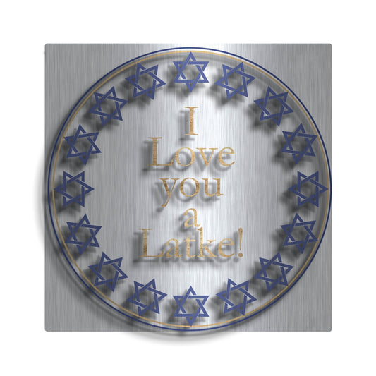 Luxe Metal Art 'Punny Hanukkah Collection G' by Alicia Ludwig, Metal Wall Art