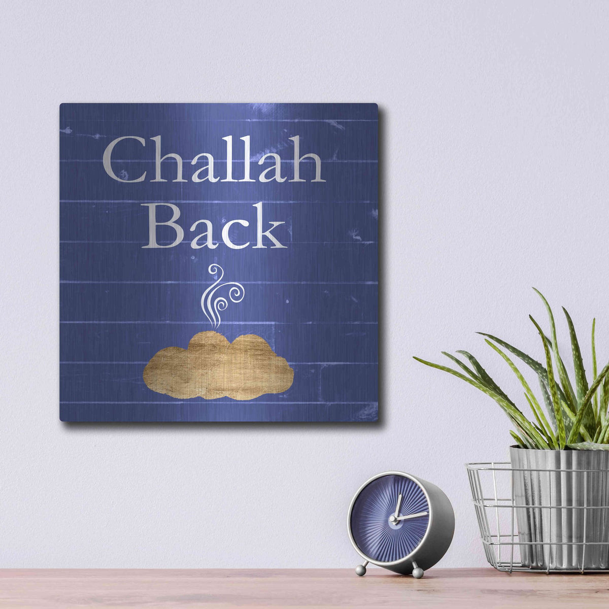 Luxe Metal Art 'Punny Hanukkah Collection C' by Alicia Ludwig, Metal Wall Art,12x12