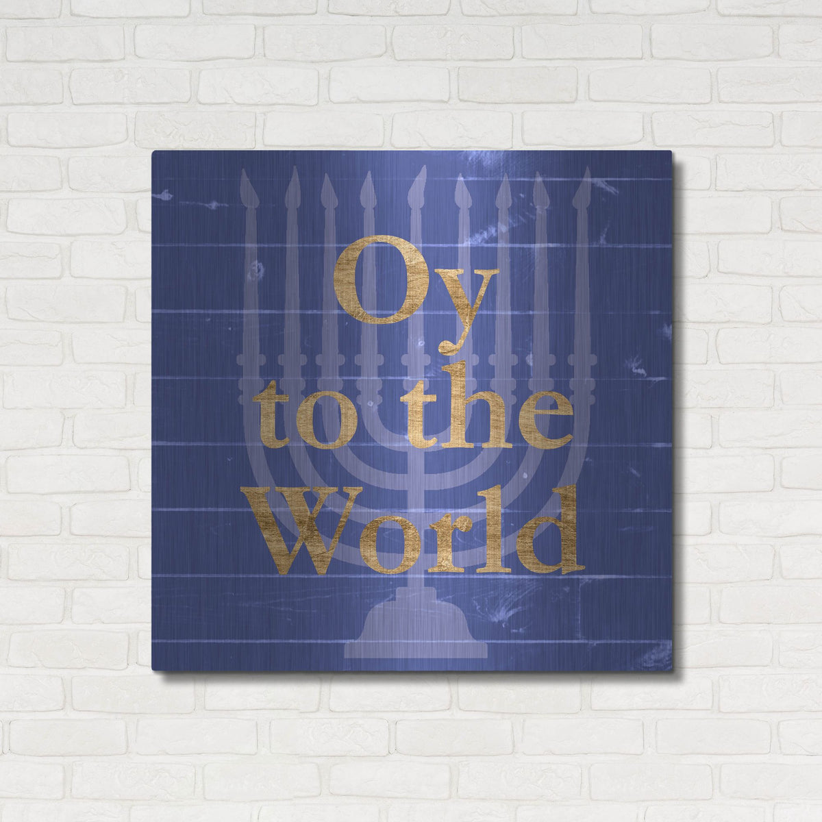 Luxe Metal Art 'Punny Hanukkah Collection E' by Alicia Ludwig, Metal Wall Art,36x36
