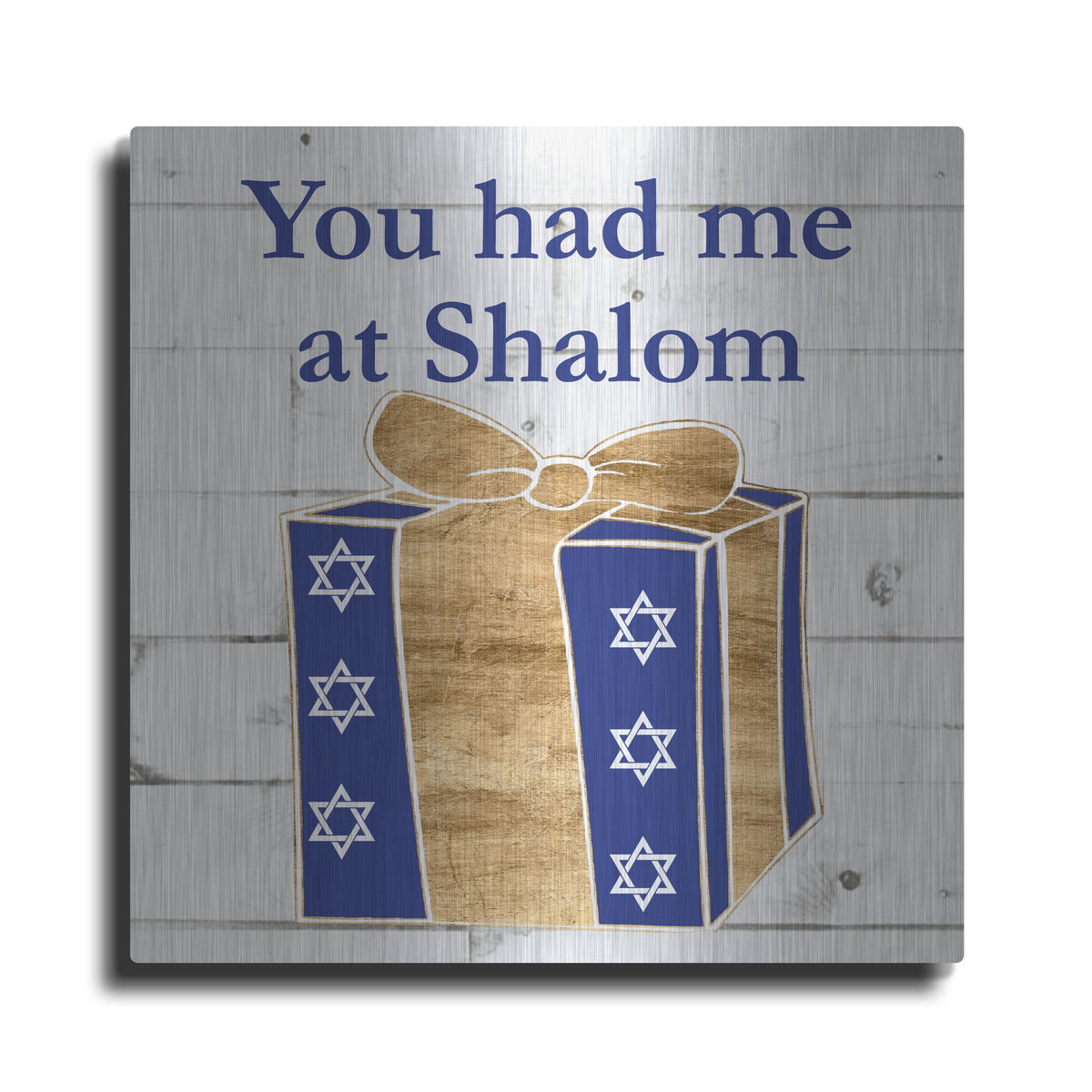 Luxe Metal Art 'Punny Hanukkah Collection F' by Alicia Ludwig, Metal Wall Art
