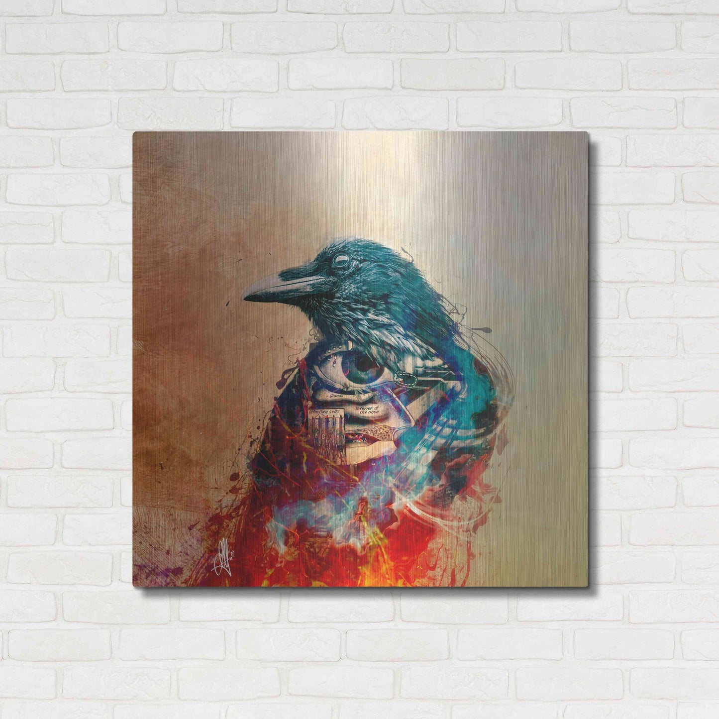 Luxe Metal Art 'Ravenscry' by Mario Sanchez Nevado, Metal Wall Art,36x36