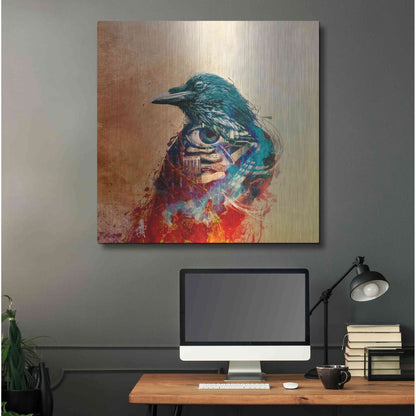 Luxe Metal Art 'Ravenscry' by Mario Sanchez Nevado, Metal Wall Art,36x36