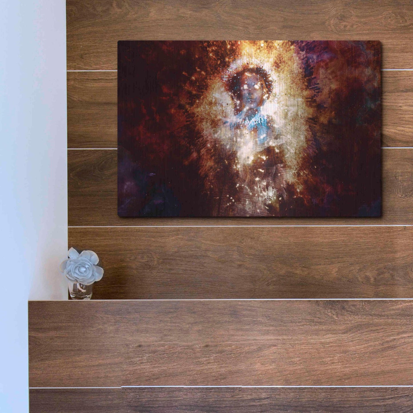 Luxe Metal Art 'The Gamer' by Mario Sanchez Nevado, Metal Wall Art,16x12