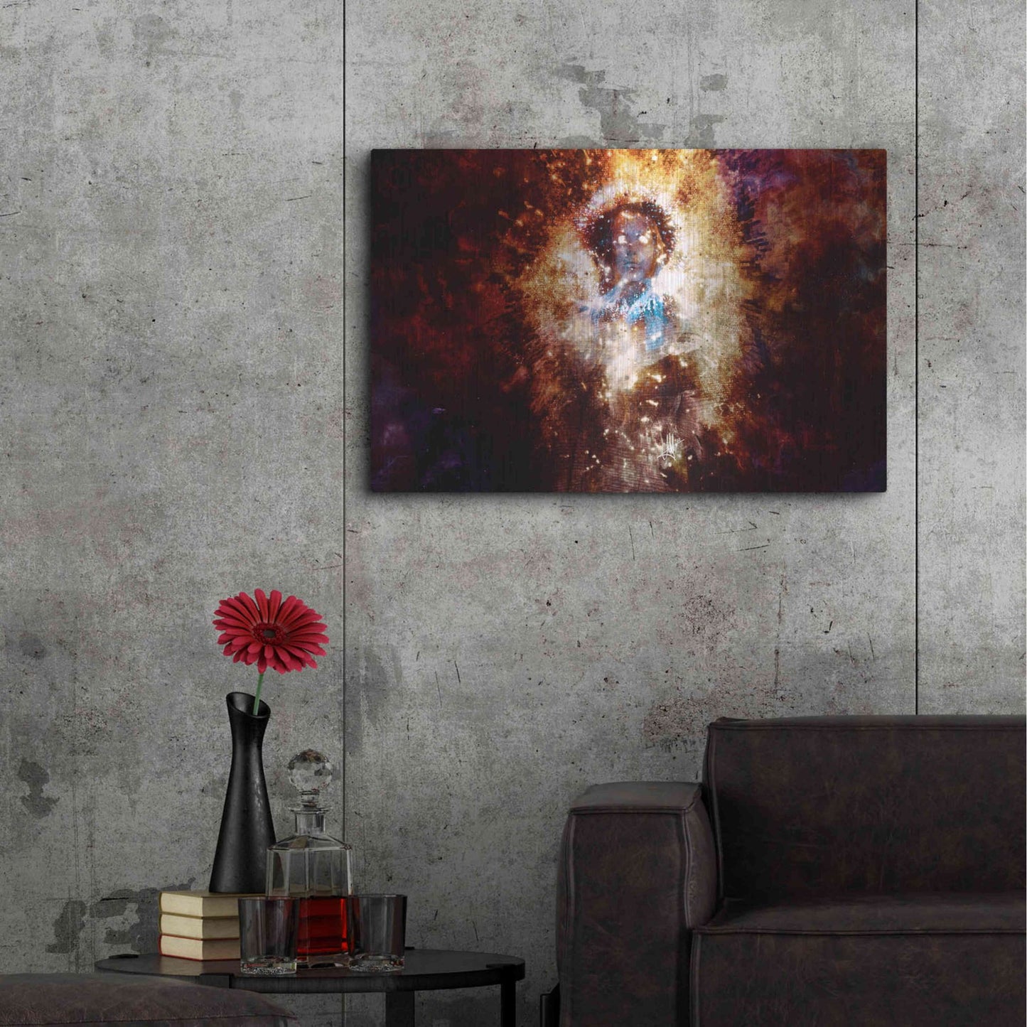 Luxe Metal Art 'The Gamer' by Mario Sanchez Nevado, Metal Wall Art,36x24