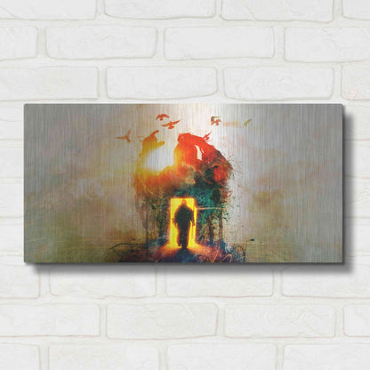 Luxe Metal Art 'The Gatekeeper' by Mario Sanchez Nevado, Metal Wall Art,24x12